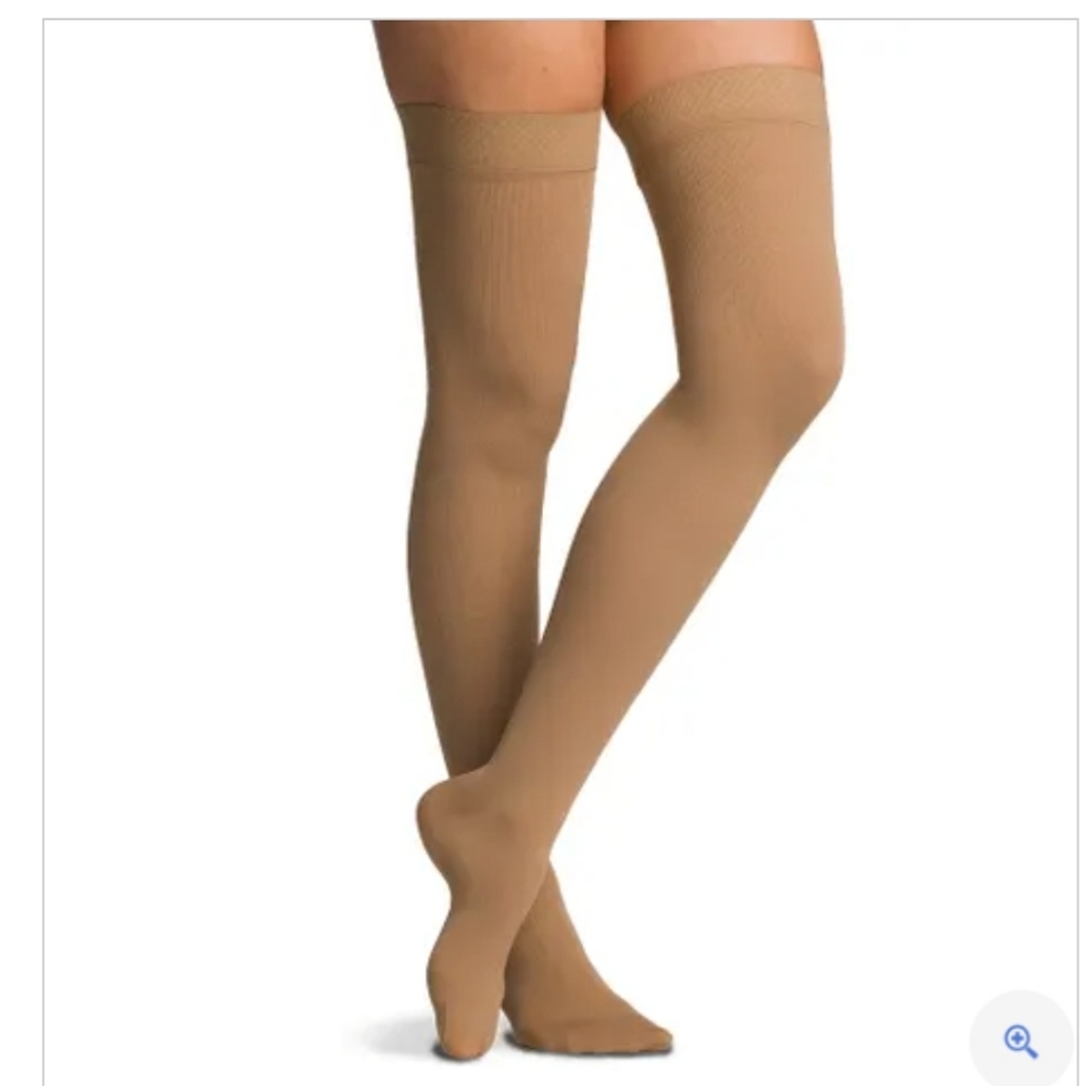 Sigvaris Cotton Comfort Thigh-High Compression Stockings Grip-Top Large Long